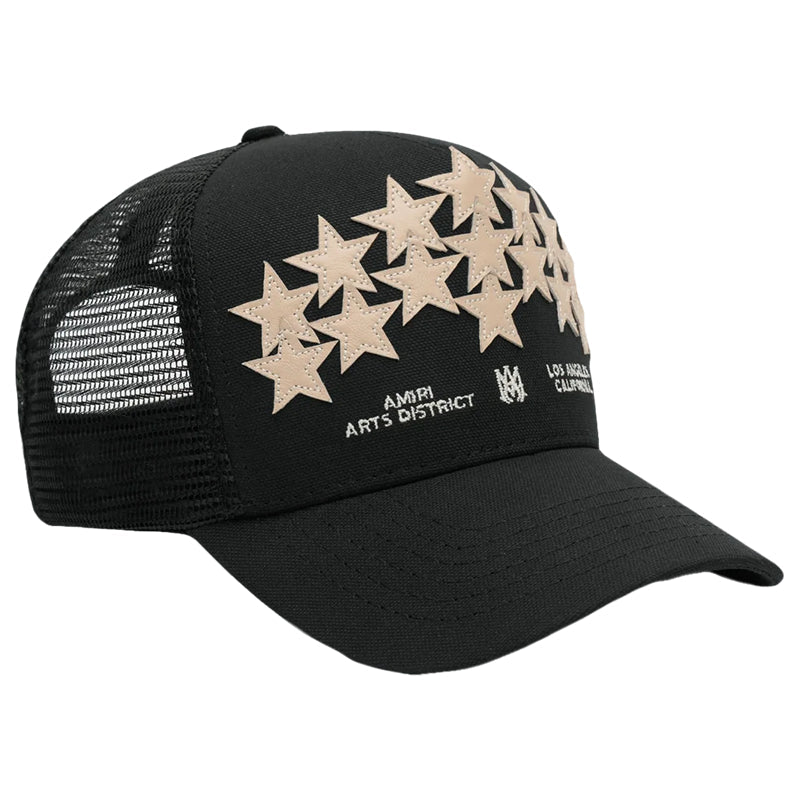 Amiri Trucker Hat – Breathable Mesh Cap | Black, Brown & Red