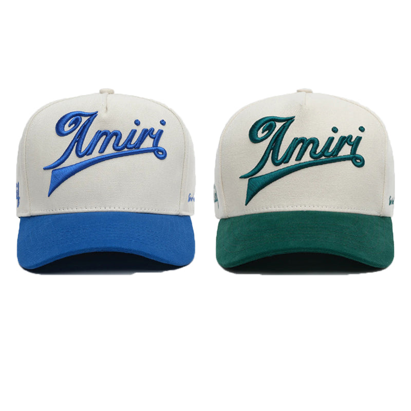 Amiri Mesh Trucker Hat – Snapback Cap in Green & Blue