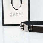Gucci Reversible Leather Belt with Silver Buckle