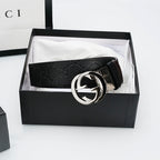 Gucci Reversible Leather Belt with Silver Buckle
