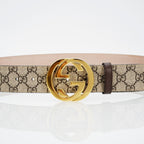 Gucci Reversible Leather Belt with Gold Buckle
