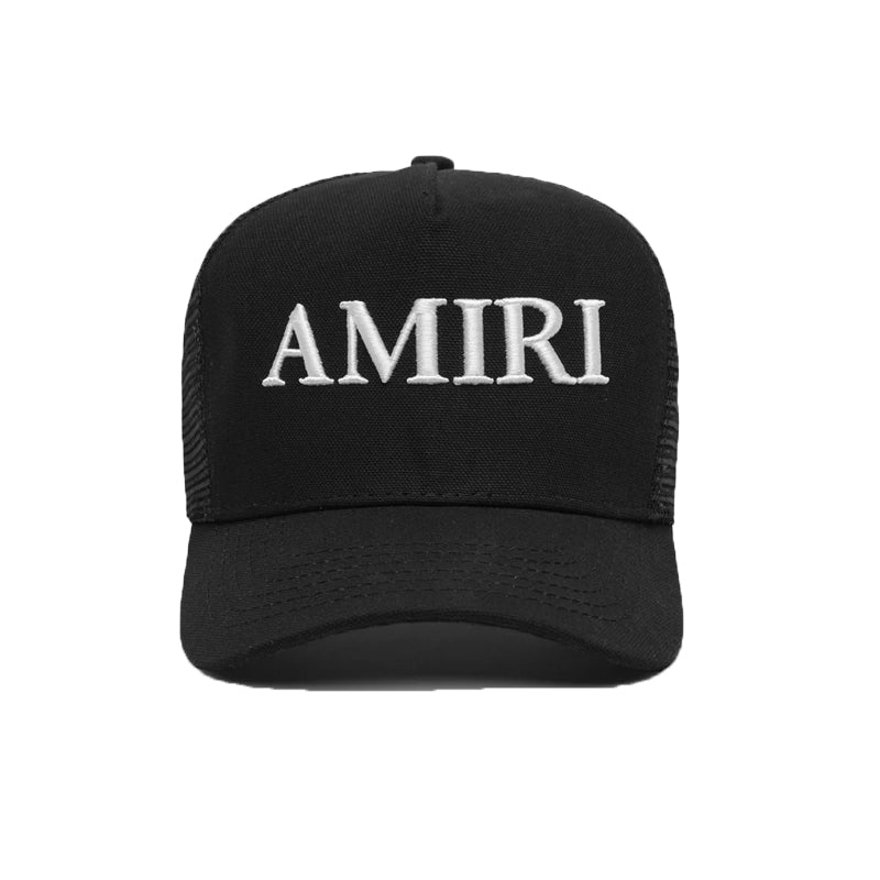 Amiri Flagship Mesh Cap – Snapback Trucker Hat | Black, White & Blue