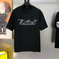 Louis Vuitton Hand-Embellished Pearl & Checkerboard Crewneck T-Shirt