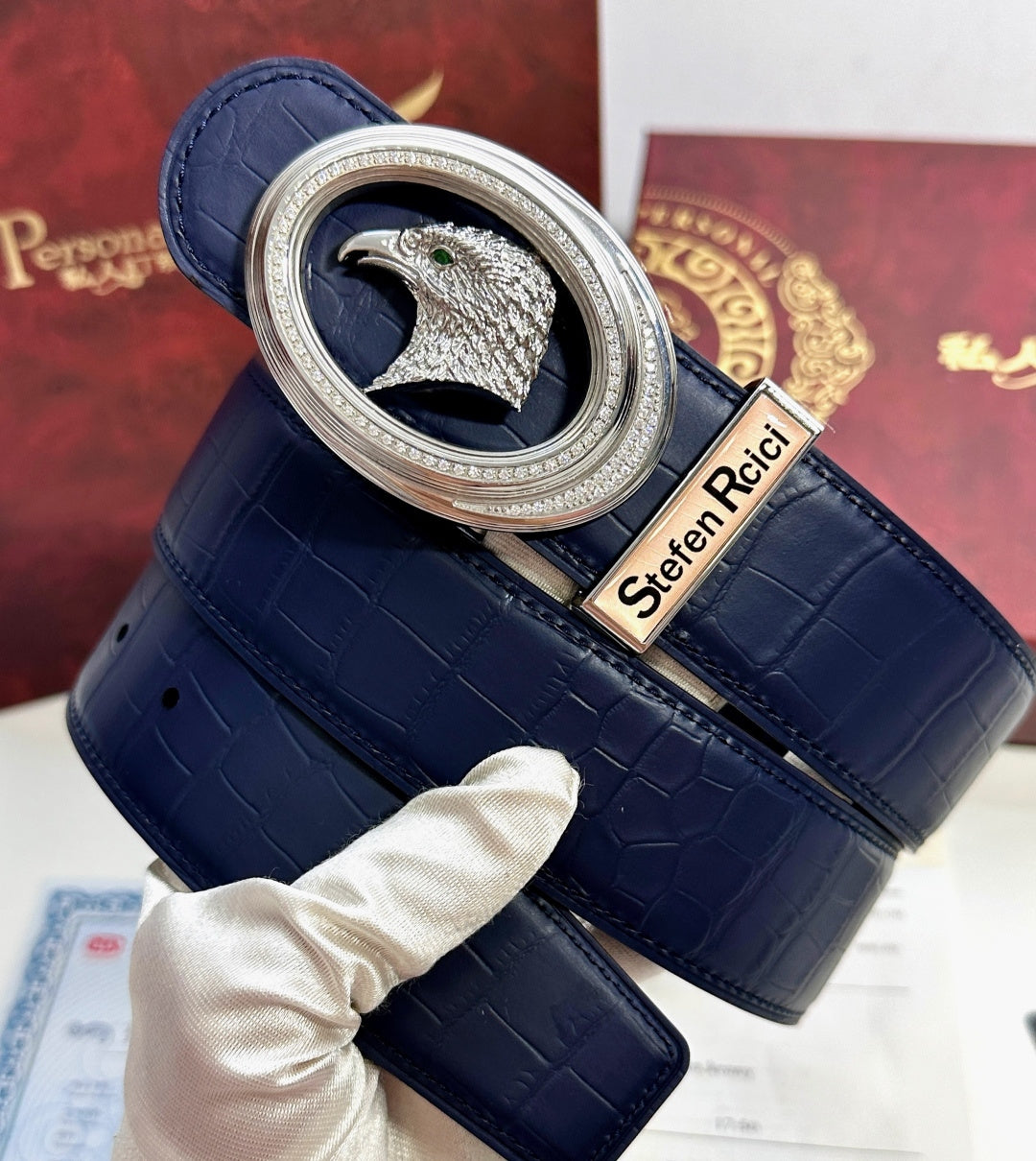 STEFEN RCICI Crocodile-Embossed Belt