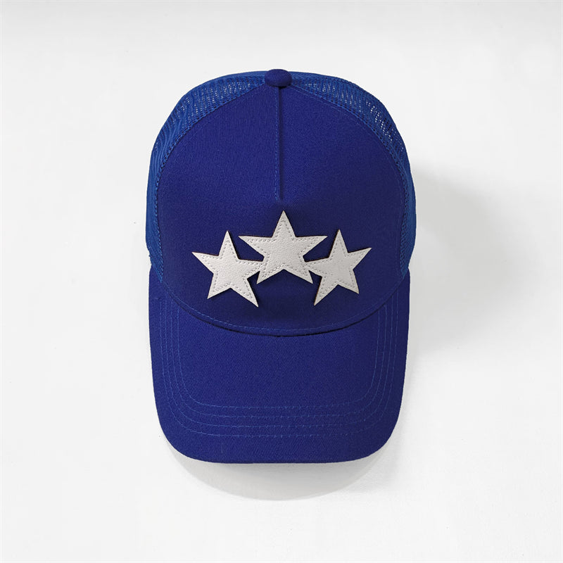 Amiri Mesh Trucker Cap – Snapback Hat | Black, White, Orange & Blue