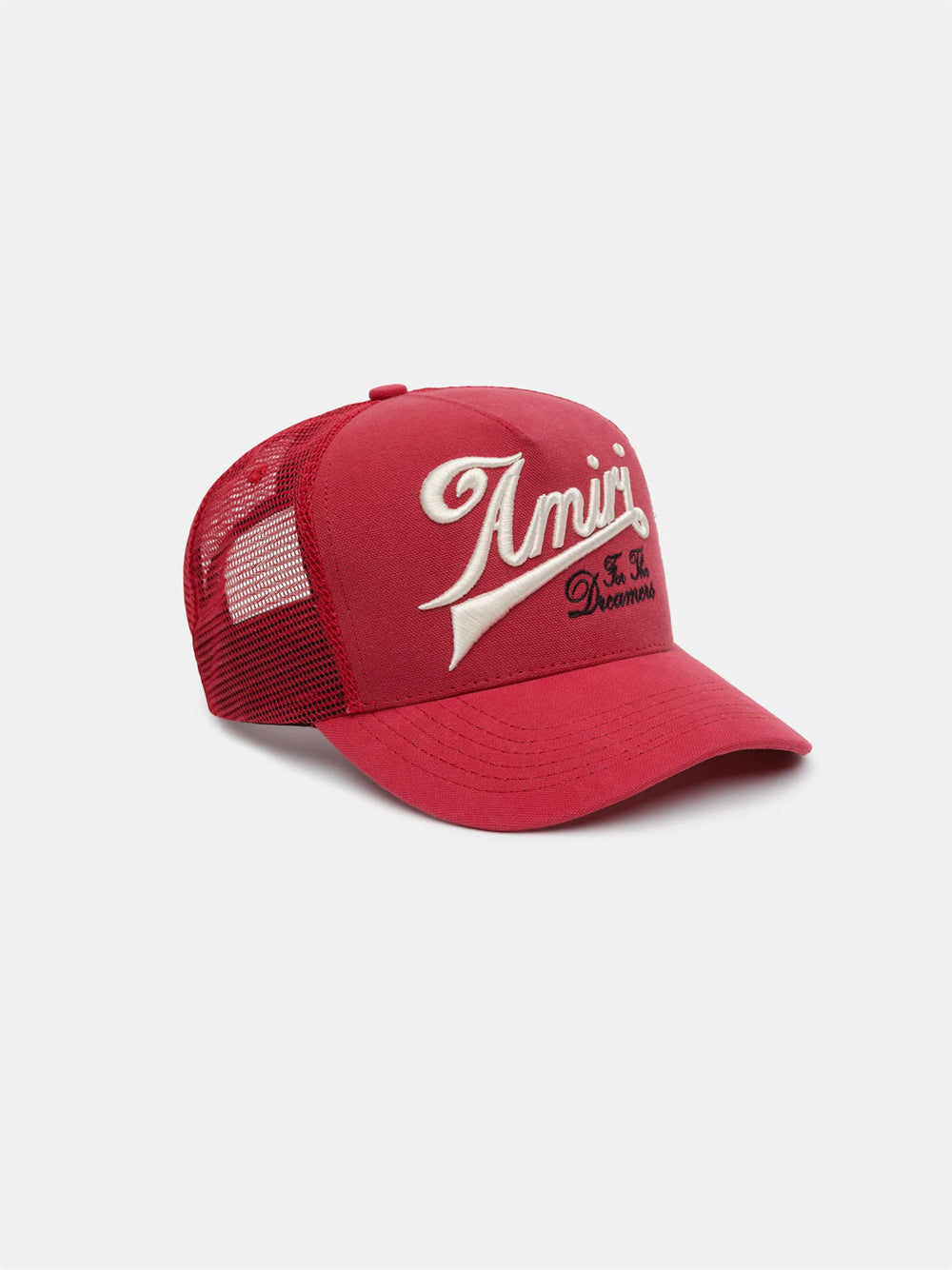 Amiri Mesh Cap – Bold Snapback Trucker Hat | Black & Red