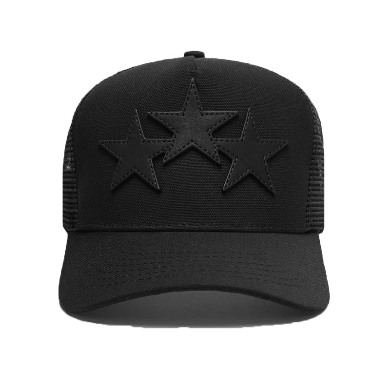 Amiri Mesh Trucker Cap – Snapback Hat | Black, White, Orange & Blue