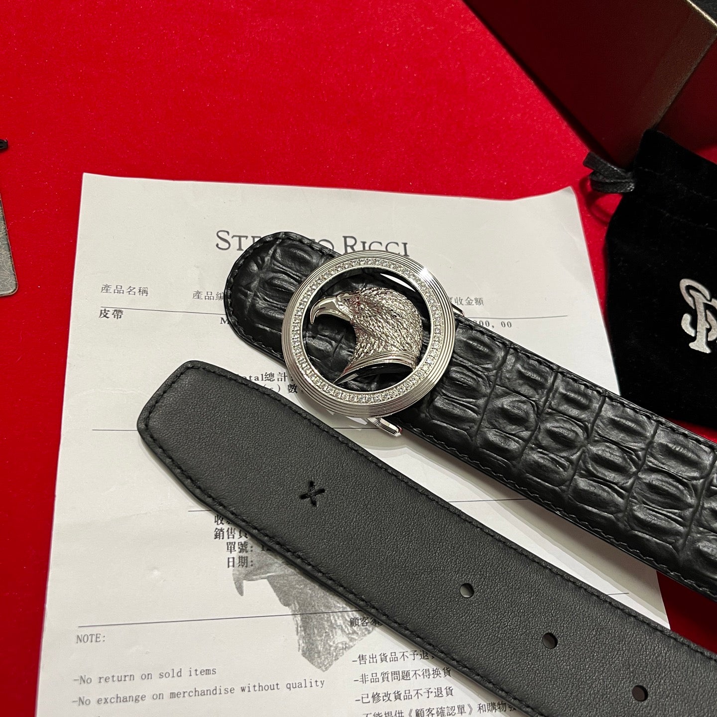 STEFEN RCICI Crocodile-Embossed Belt
