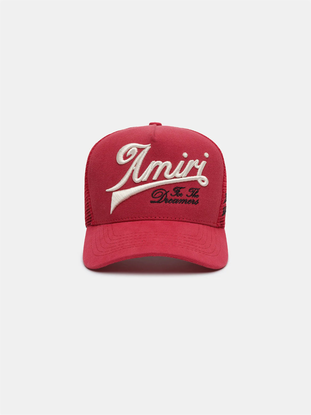 Amiri Mesh Cap – Bold Snapback Trucker Hat | Black & Red