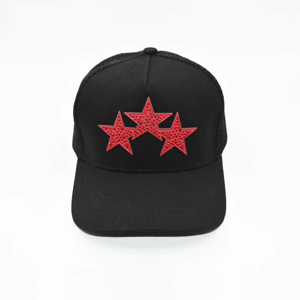 Amiri Classic Snapback Hat – Mesh Trucker Cap | Black, White & Red