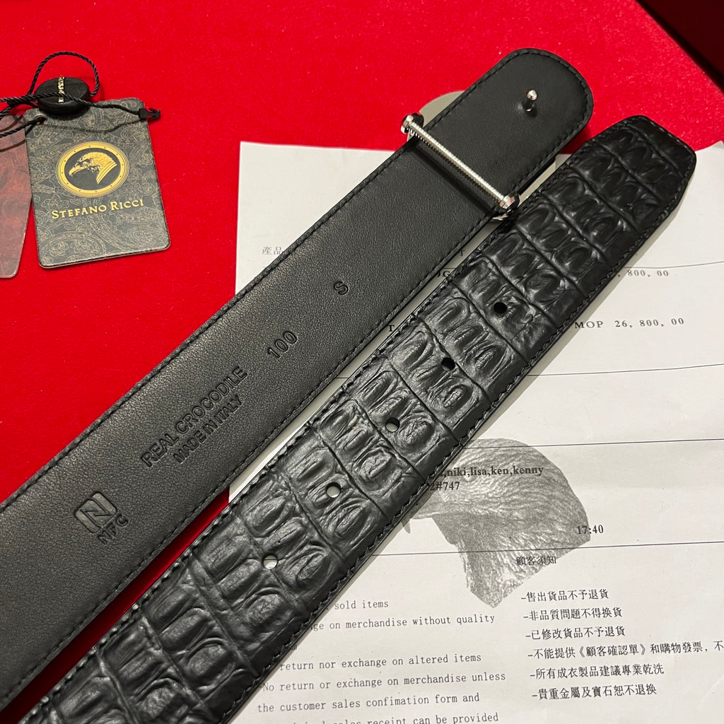 STEFEN RCICI Crocodile-Embossed Belt