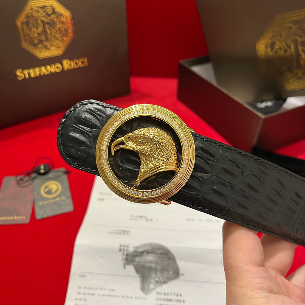 STEFEN RCICI Crocodile-Embossed Belt