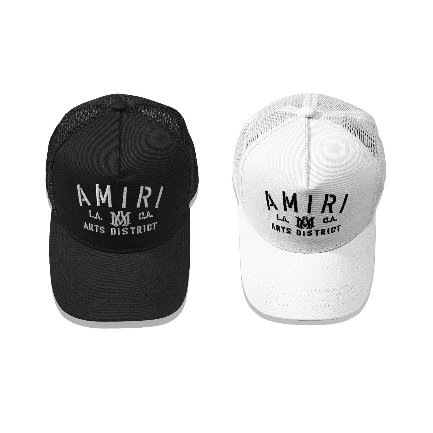 Amiri Monochrome Mesh Cap – Snapback Trucker Hat | Black & White