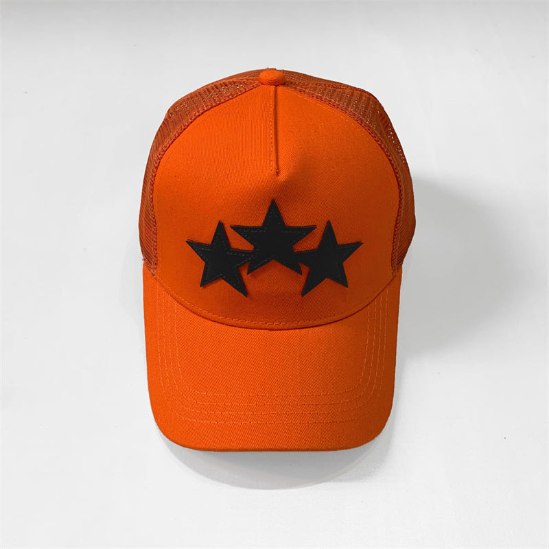 Amiri Mesh Trucker Cap – Snapback Hat | Black, White, Orange & Blue