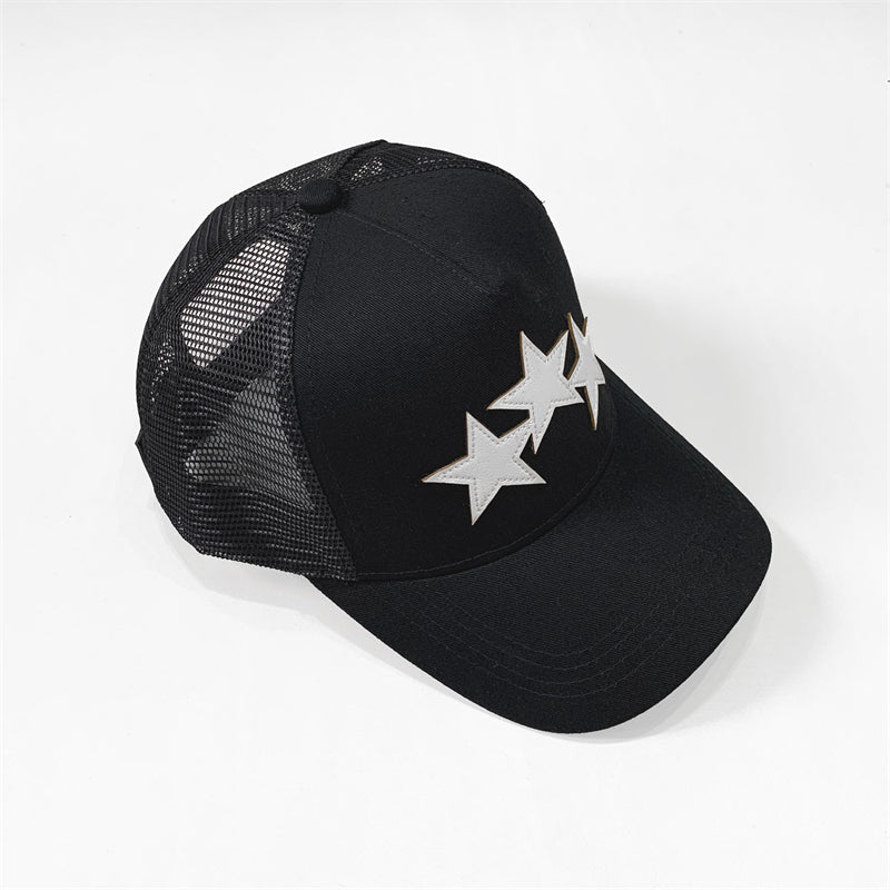 Amiri Mesh Trucker Cap – Snapback Hat | Black, White, Orange & Blue