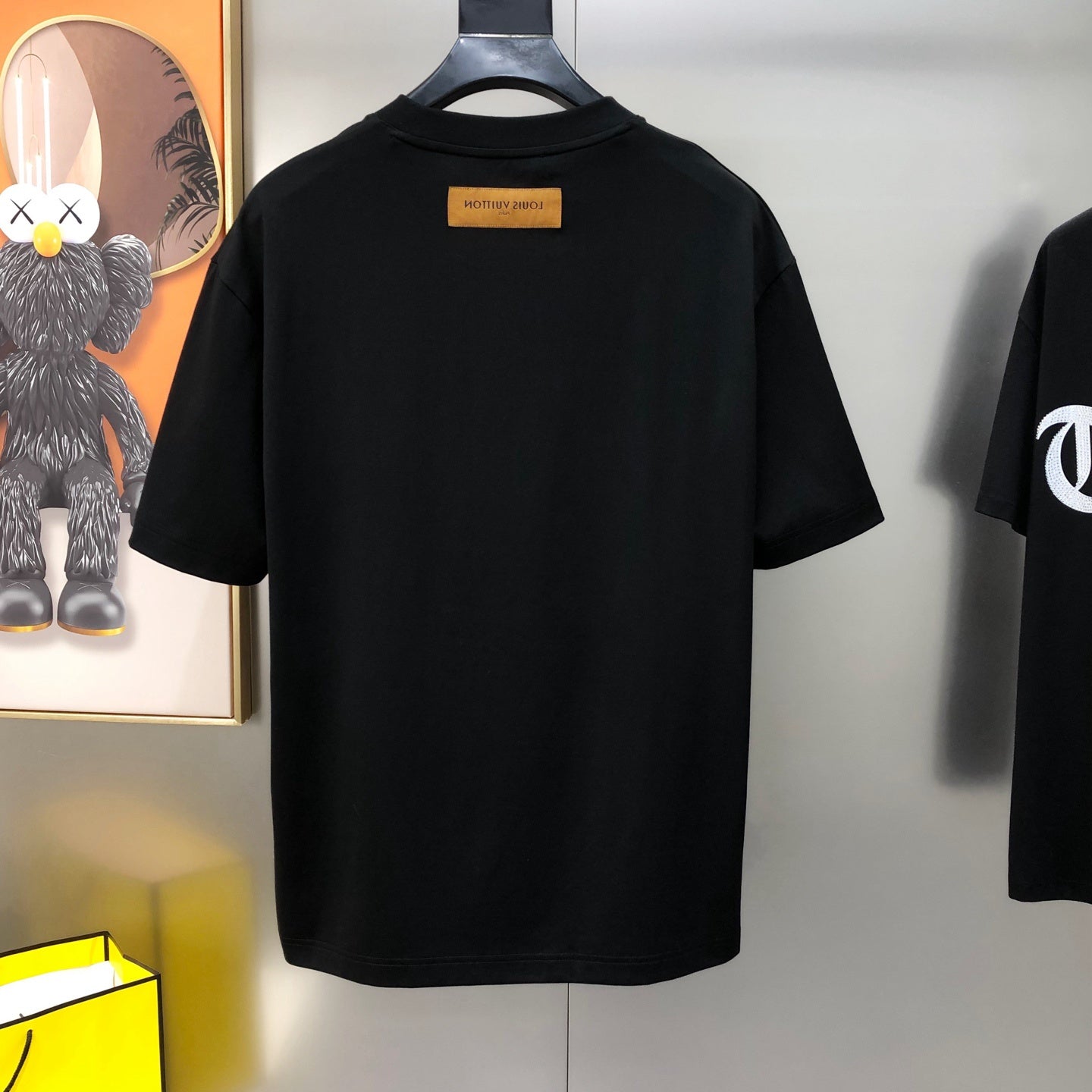 Louis Vuitton Hand-Embellished Pearl & Checkerboard Crewneck T-Shirt