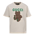 Gucci Monogram T-Shirt with Bear Embroidery and Appliqué
