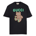 Gucci Monogram T-Shirt with Bear Embroidery and Appliqué