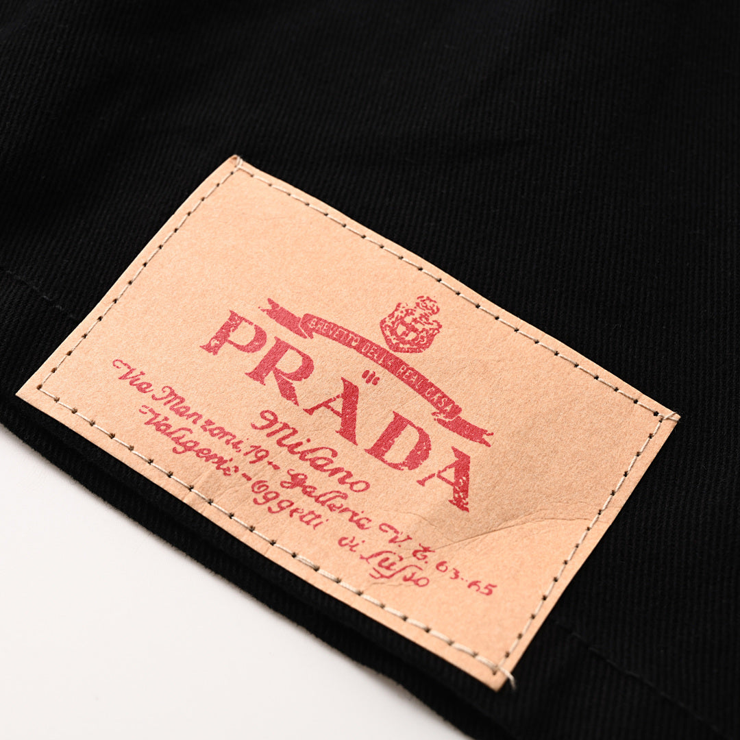 PRADA Logo Short-Sleeve Denim Shirt