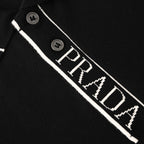 PRADA Triangle Logo Embroidered Polo Shirt