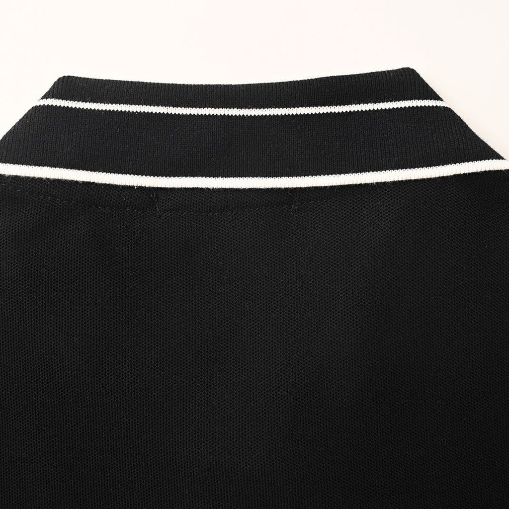 PRADA Triangle Logo Embroidered Polo Shirt