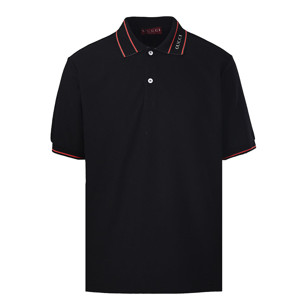 GUCCI Ribbed Jacquard Polo Shirt