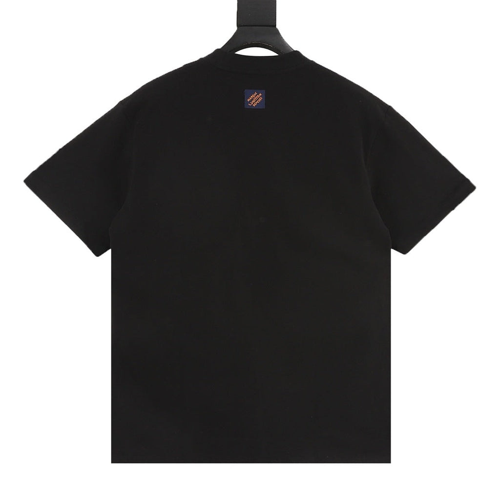 Louis Vuitton Short-Sleeve T-Shirt with Handwritten Rhinestone Signature