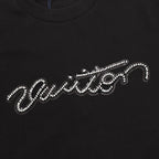 Louis Vuitton Short-Sleeve T-Shirt with Handwritten Rhinestone Signature