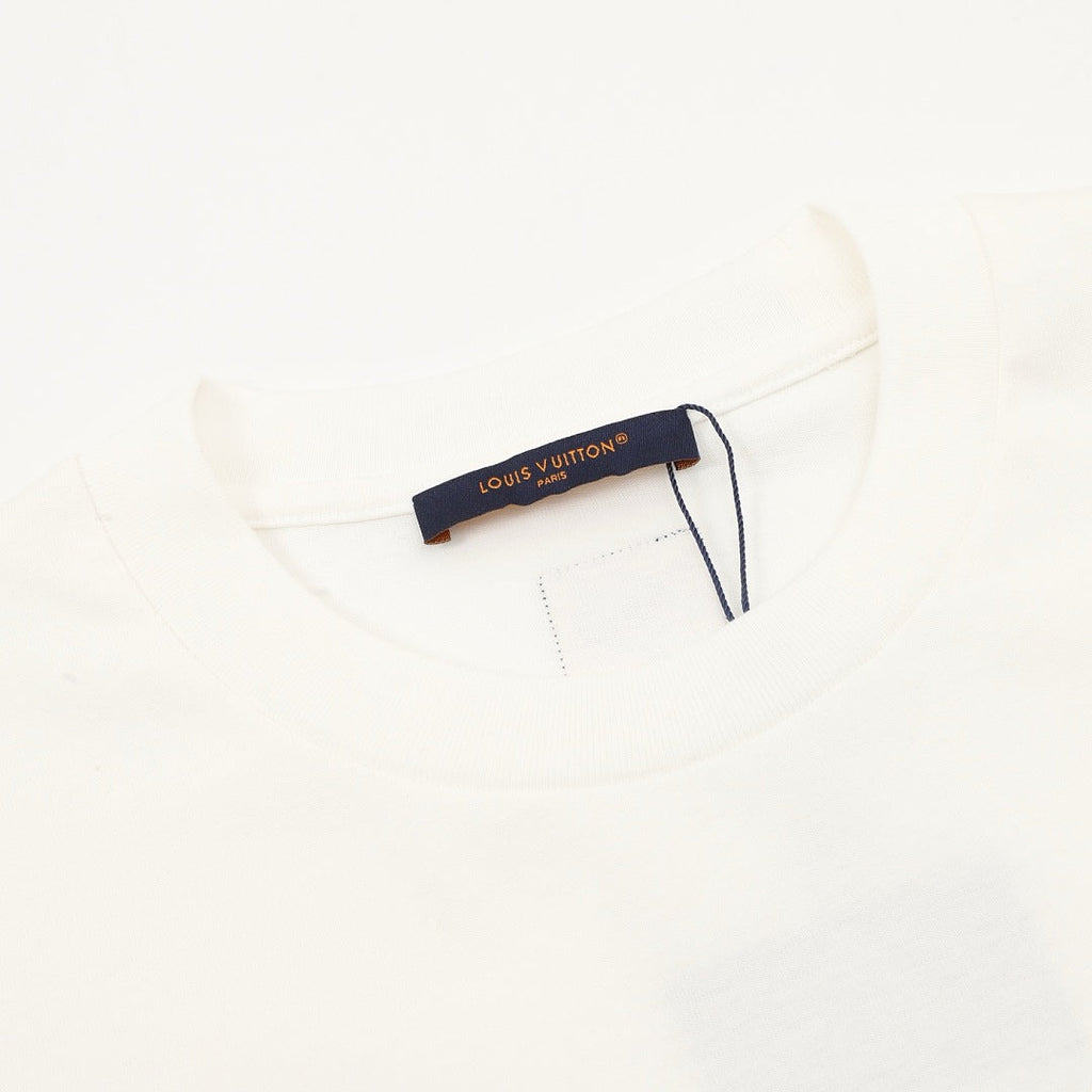 Louis Vuitton Short-Sleeve T-Shirt with Handwritten Rhinestone Signature