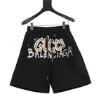 Gucci x Balenciaga Spring/Summer Collaboration Series: Colorful Hand-Painted Logo Shorts