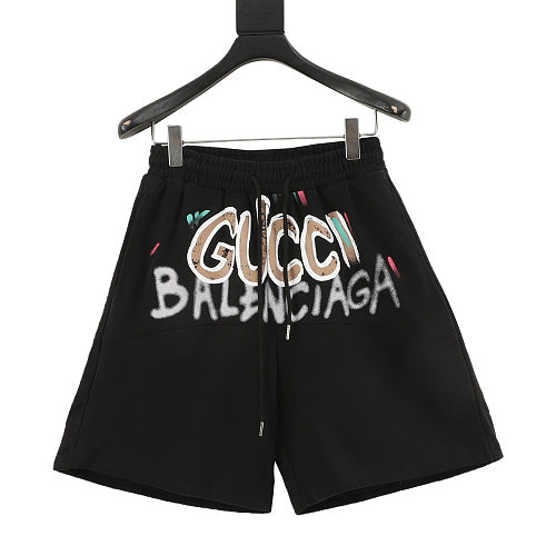 Gucci x Balenciaga Spring/Summer Collaboration Series: Colorful Hand-Painted Logo Shorts