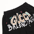 Gucci x Balenciaga Spring/Summer Collaboration Series: Colorful Hand-Painted Logo Shorts