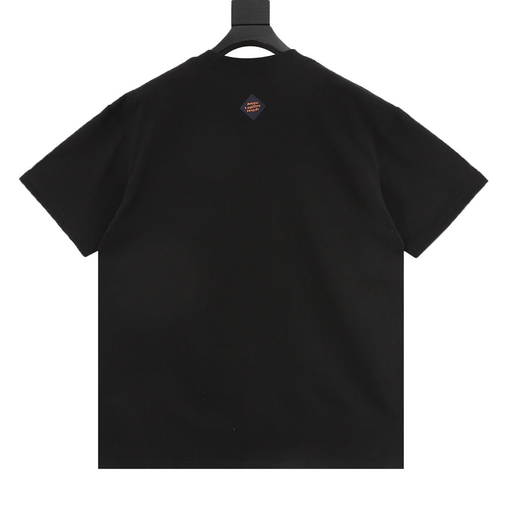 Louis Vuitton LV deconstructed logo embroidered T-shirt