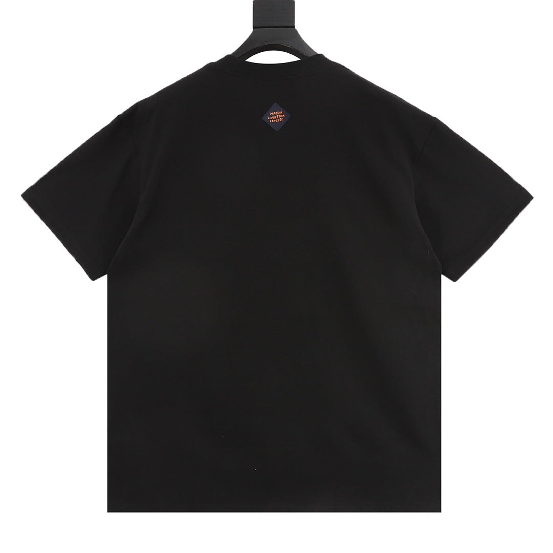 Louis Vuitton LV deconstructed logo embroidered T-shirt