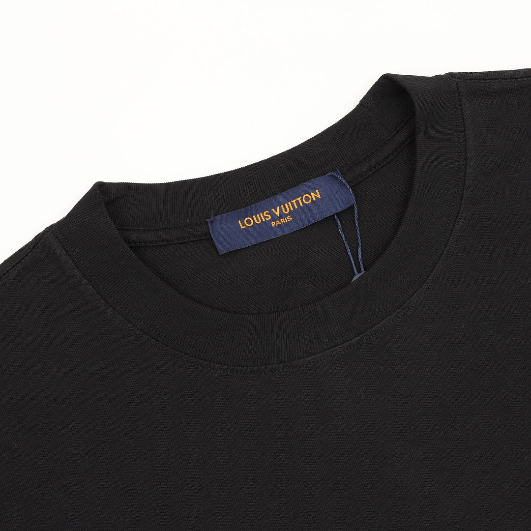 Louis Vuitton LV deconstructed logo embroidered T-shirt