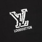 Louis Vuitton LV deconstructed logo embroidered T-shirt