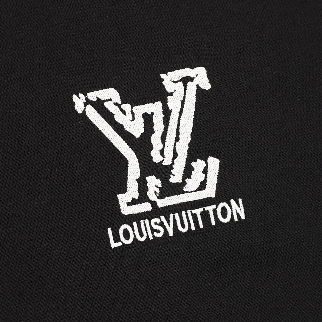 Louis Vuitton LV deconstructed logo embroidered T-shirt