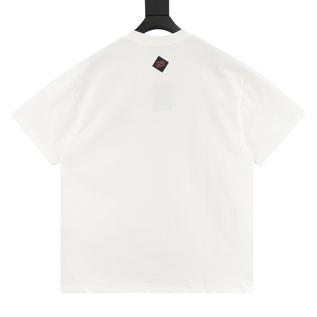 Louis Vuitton LV deconstructed logo embroidered T-shirt