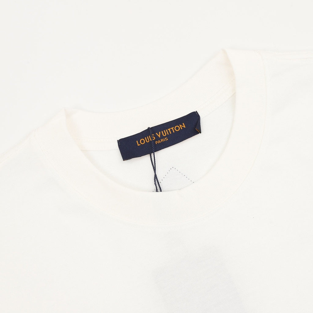 Louis Vuitton LV deconstructed logo embroidered T-shirt