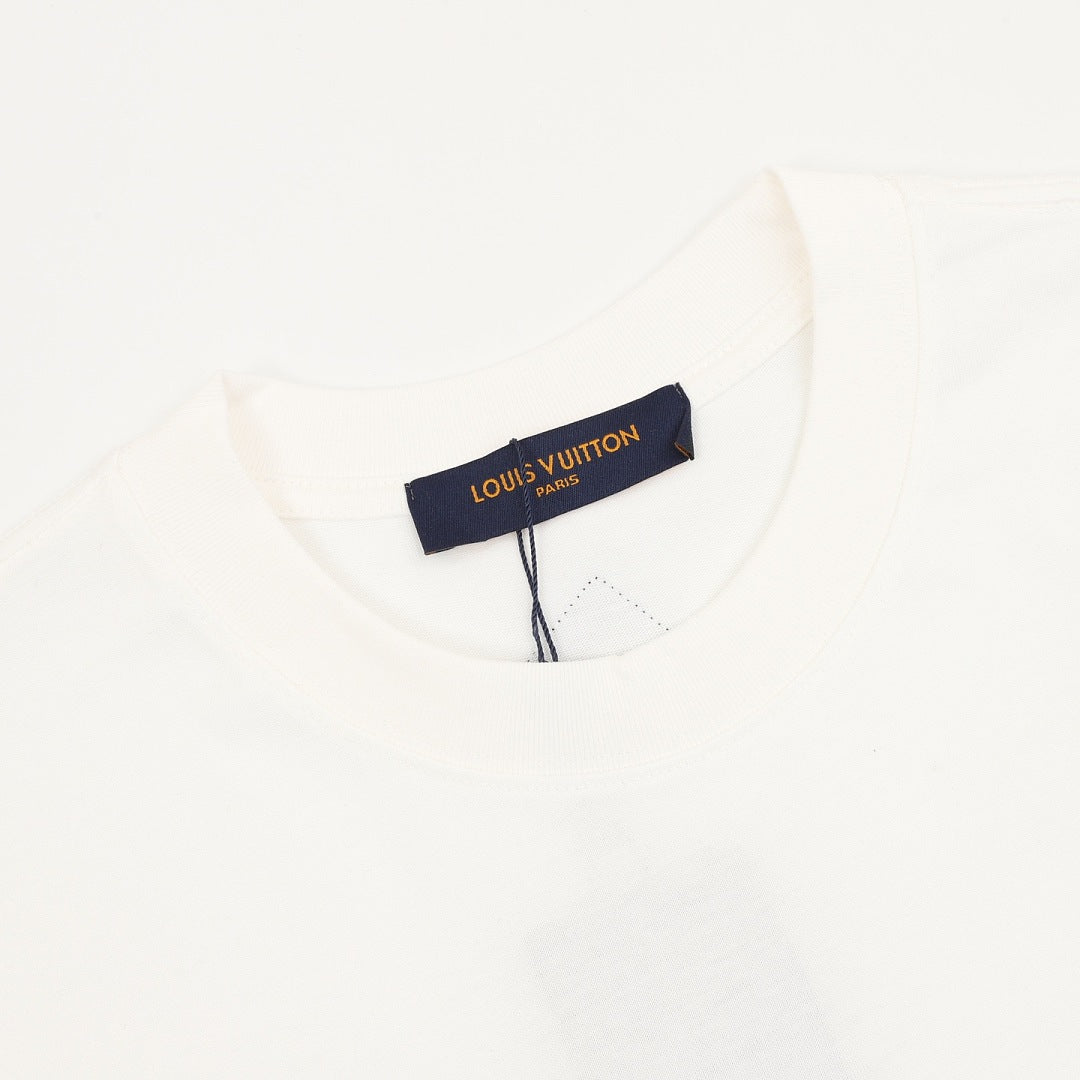 Louis Vuitton LV deconstructed logo embroidered T-shirt