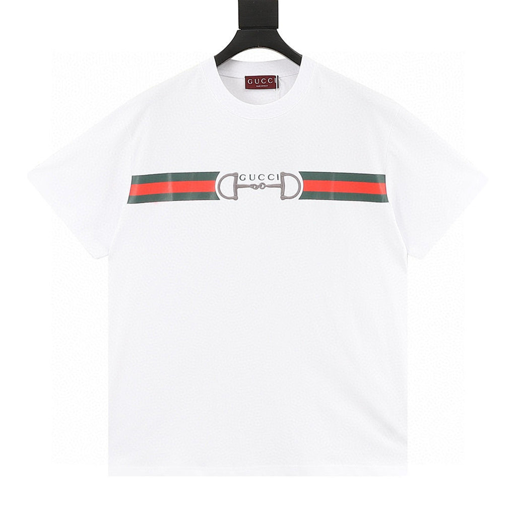 GUCCI Two-Tone Horsebit Web T-Shirt