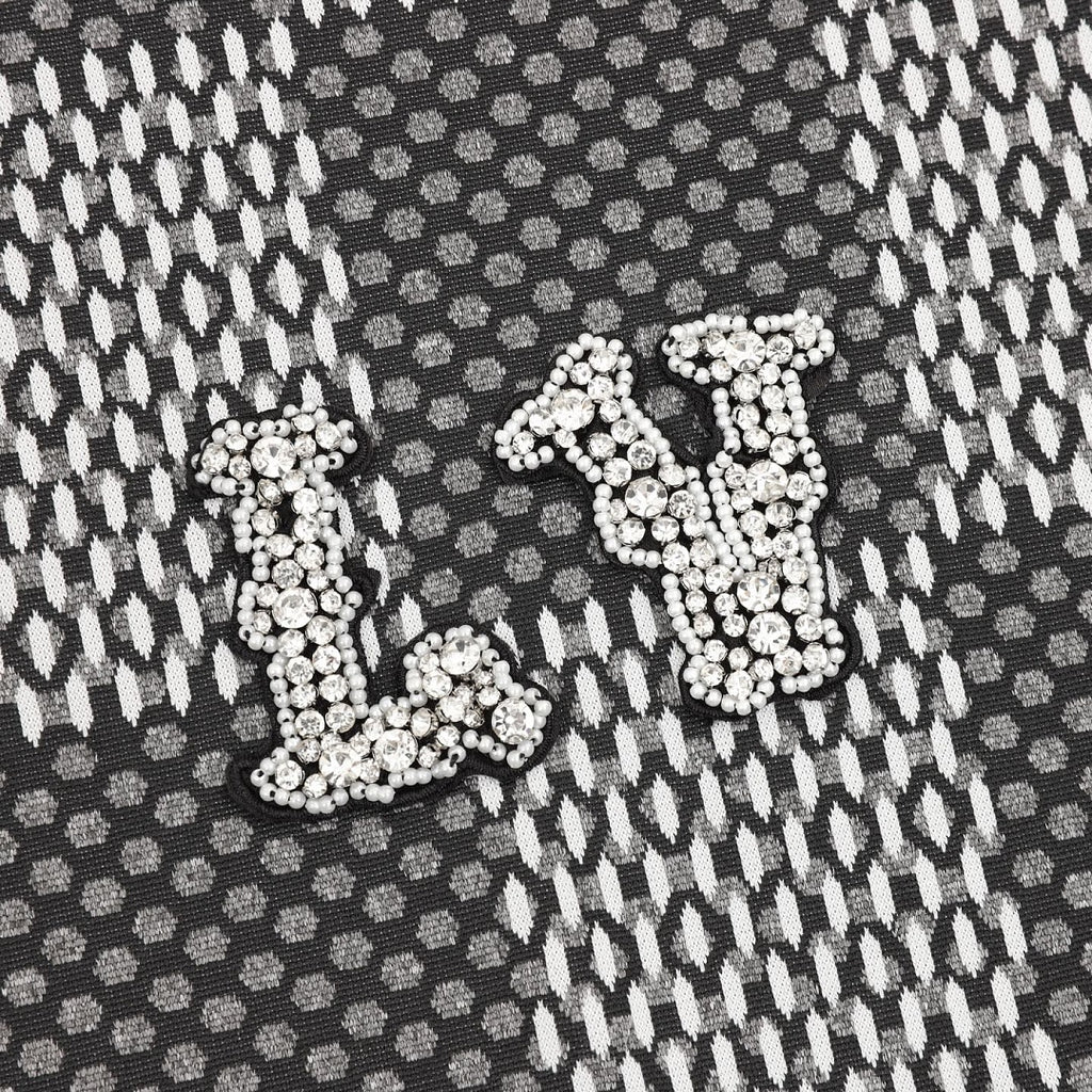 Louis Vuitton rhinestone logo checkered short-sleeved shirt