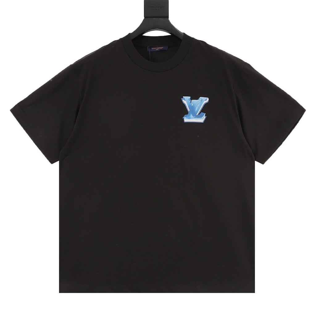 Louis Vuitton Icy Blue Crystal 3D LV Short-Sleeve T-Shirt