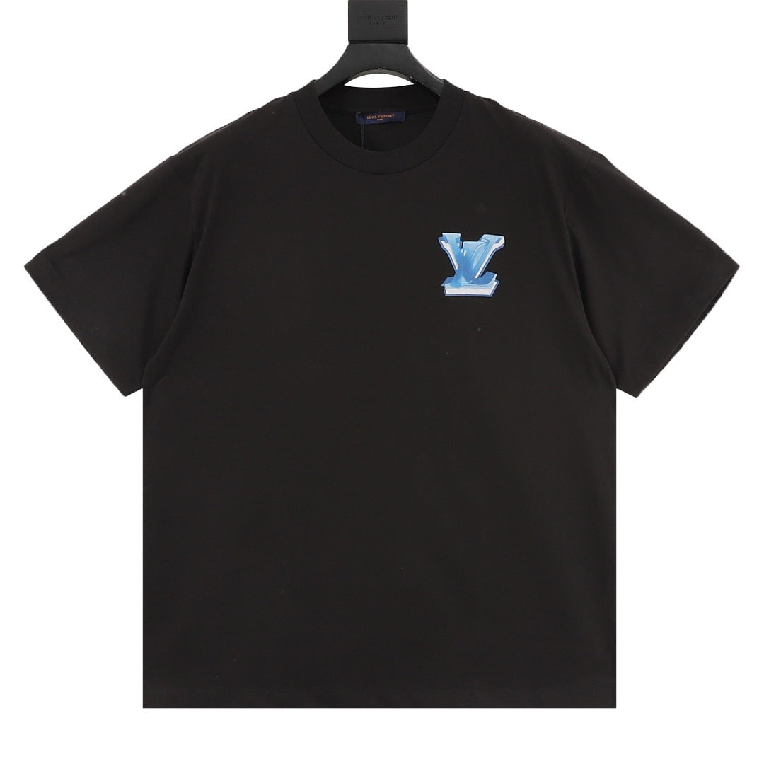 Louis Vuitton Icy Blue Crystal 3D LV Short-Sleeve T-Shirt