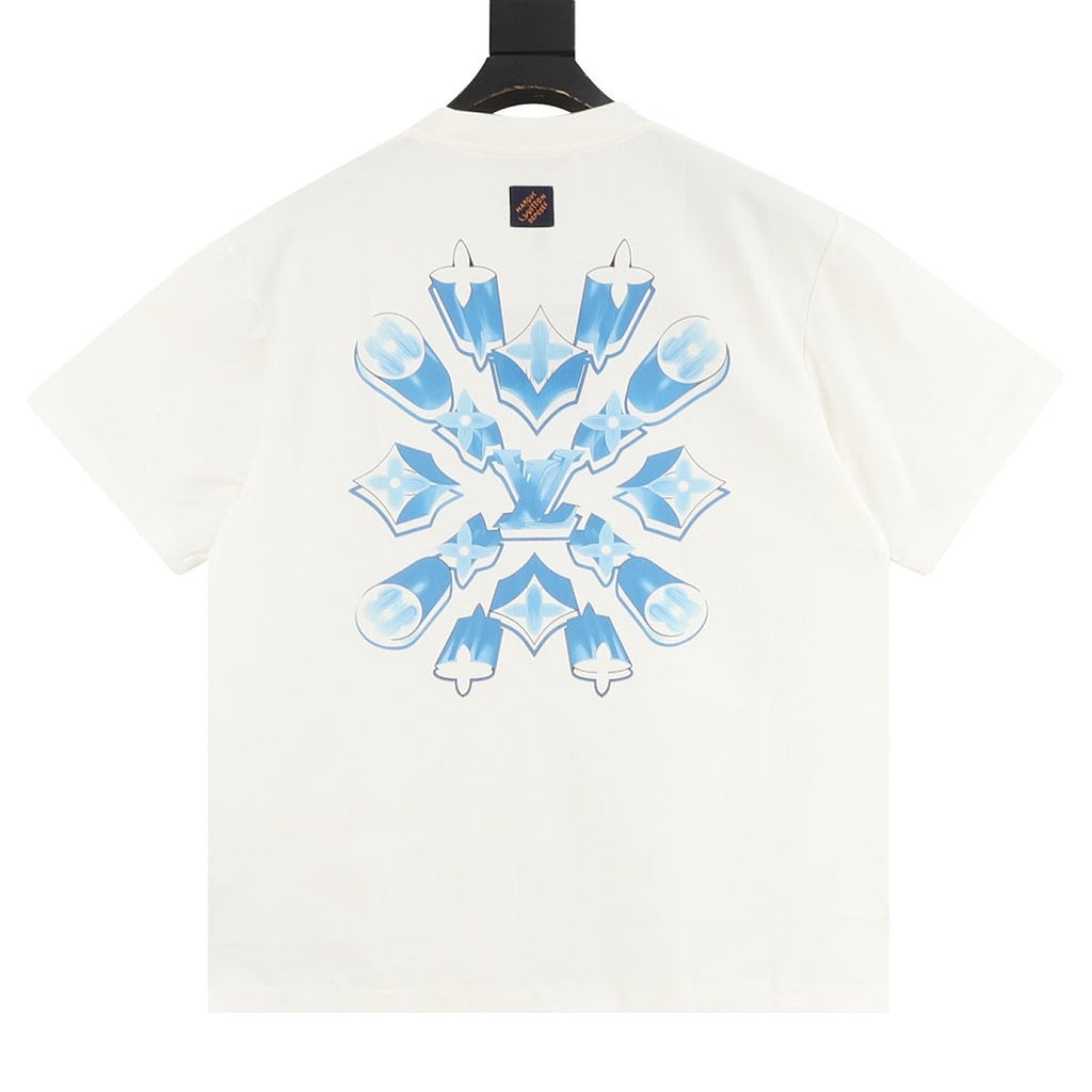 Louis Vuitton Icy Blue Crystal 3D LV Short-Sleeve T-Shirt