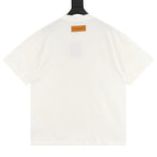 Louis Vuitton Short-Sleeve T-Shirt featuring Oil Painting Splatter, Handwritten Signature, and Embossed Relief Details.