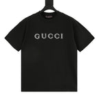 Gucci Double-Image Letter Embroidery Short-Sleeve Top