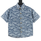 Louis Vuitton Cloud Monogram Jacquard Denim Short-Sleeve Shirt