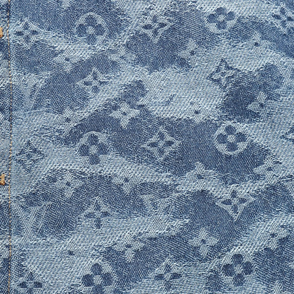 Louis Vuitton Cloud Monogram Jacquard Denim Short-Sleeve Shirt