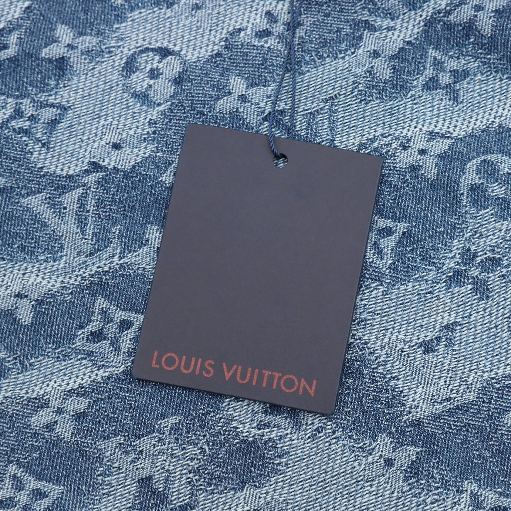 Louis Vuitton Cloud Monogram Jacquard Denim Short-Sleeve Shirt